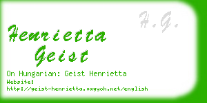 henrietta geist business card